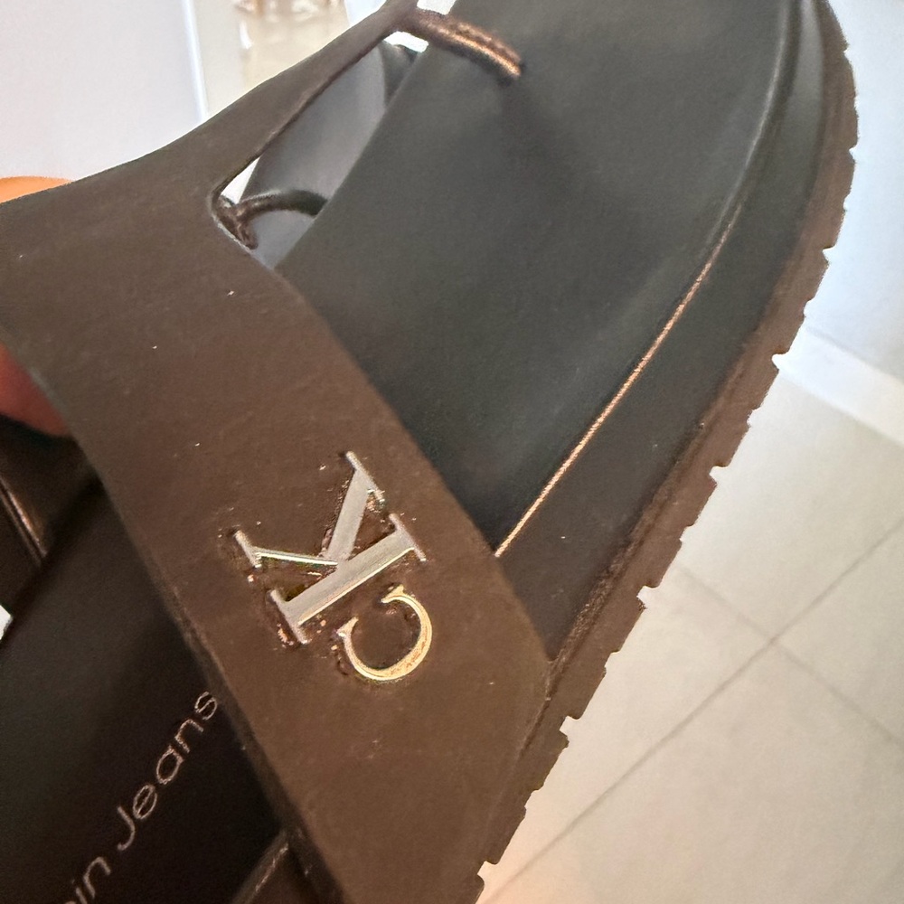 Calvin Klein Black Slide Sandals